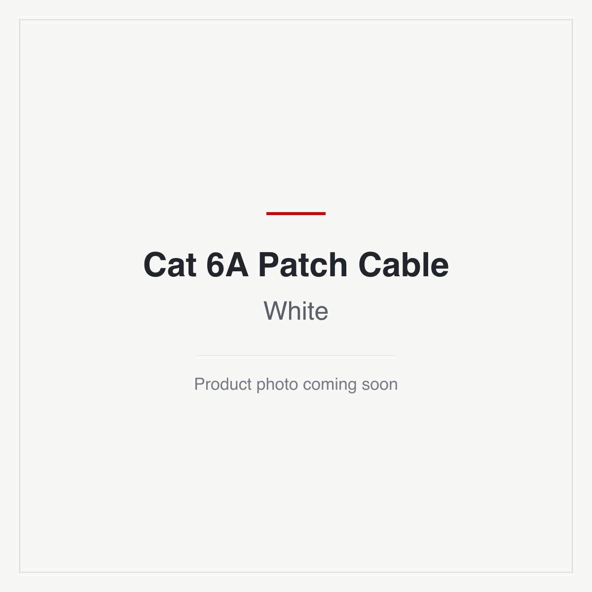 Cat 6A Patch Cable - White